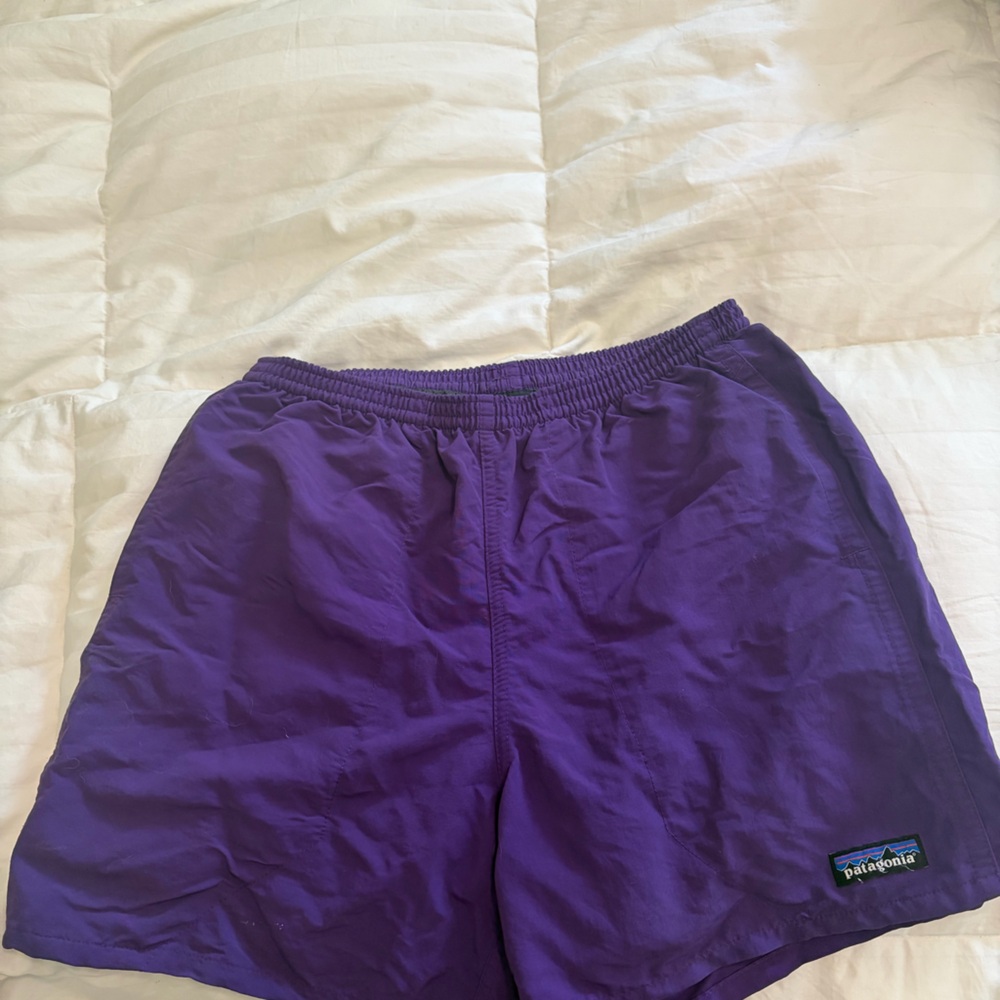 Patagonia Purple Athletic Shorts with Mesh Lining